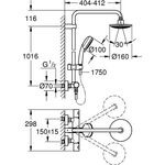 Grohe Duschsystem TEMPESTA C SYSTEM 160 m Thermostat-Batt chr
