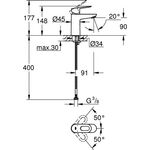 GROHE Einhand-Waschtischbatterie BauLoop 1/2Zoll S-Size glatter Körper chr