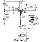 GROHE Einhand-Waschtischbatterie BauEdge 1/2Zoll M-Size chr