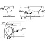 GROHE Stand-Tiefspül-WC Bau Keramik spülrandl awe