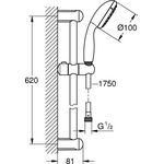 GROHE Brausestangenset Tempesta 100 BSt 600mm chr