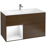 V&B Waschtischunterschrank FINION 996x591x498mm Regalele. glos. wh Wln ven