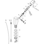 Einhebel-Bidetmischer AXOR URQUIOLA DN 15 m ZAG 1 1/4Zoll chrom