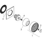Seitenbrause 1jet AXOR DN 15, eckige Rosette chrom