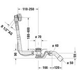 Duravit Ab-/Überlaufgarnitur QUADROVAL mit Wanneneinlauf chrom