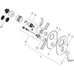 HG Umrüstset Wannenmischer Unterputz, Lochabstand 80mm chrom