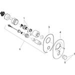 HG Umrüstset Wannenmischer Unterputz, mit Rohrunterbrecher chrom