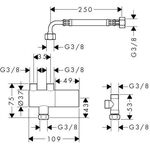 HG Untertischthermostat Aufputz chrom