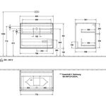 V&B Waschtischunterschrank FINION 800x603x501mm AP Gl wh ma glos. wh lacq.