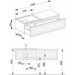 Keuco Waschtischunterbau EDITION 11 1400x350x535mm Ei tab