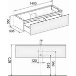 Keuco WTU EDITION 11 PLANNING 1400x350x535mm m LED-I-Bel Ei tab