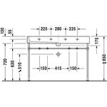 Duravit Waschtisch VERO m ÜL HLB 1200x470mm 2 Hahnlöcher weiß WG