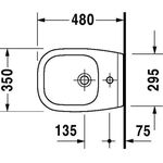Duravit Wand-Bidet D-CODE COMPACT m ÜL HLB 350x480mm 1 Hahnloch weiß