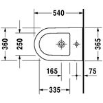 Duravit Wand-Bidet DARLING NEW m ÜL HLB 370x540mm 1 Hahnloch weiß