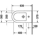 Duravit Stand-Bidet DARLING NEW m ÜL HLB 370x630mm 1 Hahnloch weiß WG