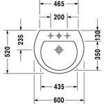 Duravit Waschtisch DARLING NEW m ÜL HLB 3 Hahnlöcher 600x520mm weiß