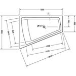 Duravit Badewanne PAIOVA 1800x1400mm, 1 Rückenschräge links weiß
