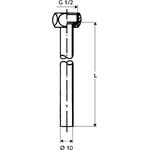 SCHELL Kupferrohr-Garnitur PETIT 1/2Zoll ÜM mit Dichtung d= 10mm 300mm chrom