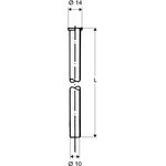 Schell Kupferrohr 10 mm für 3/8Zoll, Bördel 14mm, chrom 300mm