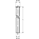 Schell Kupferrohr 14 mm für 1/2Zoll, Bördel 18mm, chrom 1000mm - VPE: 10