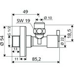 SCHELL Design-Eckventil PINT 1/2Zoll chrom
