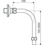 Schell Abgangsbogen VITUS DN 15, chrom 500x100mm