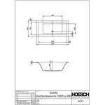 Hoesch Badewanne SCELTA 1800x900x480mm we