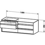 Duravit Waschtischunterbau KETHO 500x1400x496mm WT rechts basalt matt