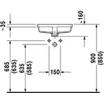 Duravit Einbauwaschtisch VERO m ÜL o HLB 430x315mm ohne Hahnloch weiß