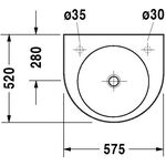 Duravit Waschtisch ARCHITEC o ÜL m HLB 575x520mm 1 HL links weiß