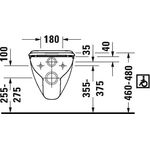 Duravit Wand-WC D-CODE VITAL tief, 360x700mm, barrierefrei weiß