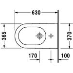 Duravit Stand-Bidet STARCK 2 m ÜL HLB 370x630mm 1 Hahnloch weiß