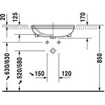 Duravit Halbeinbauwaschtisch DURASTYLE m ÜL HLB 550x455mm 1 Hahnloch weiß