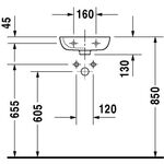 Duravit Handwaschbecken D-CODE m ÜL HLB 360x270mm 1 Hahnloch links weiß
