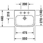 Duravit Waschtisch DURASTYLE m ÜL HLB 550x440mm 1 Hahnloch weiß WG