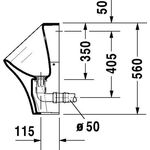 Duravit Urinal DURASTYLE RIMLESS 300x340mm Zul v hinten ohne Fliege weiß
