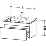 Duravit Waschtischunterbau DURASTYLE 448x580x398mm basalt matt/weiß matt