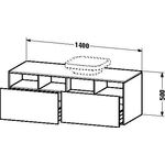 Duravit Waschtischunterbau DURASTYLE 550x1400x500mm Auss re Kast. dunkel/weiß