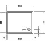 Duravit Rechteck-Duschwanne STARCK SLIML mit Antislip 1200x1000x55mm weiß