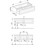 Keuco Waschtischunterbau EDITION 11 1400x350x535mm m LED-I-Bel ant sdm