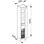 Keuco Hochschrank ROYAL REFLEX 350x1670x335mm Ans re trü