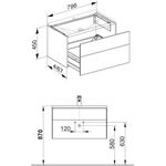 Keuco Waschtischunterbau ROYAL REFLEX 796x450x487mm titan