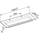 Keuco Keramik-Doppelwaschtisch ROYAL 60 1409x17x538mm m 2x1L-Boh we