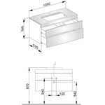 Keuco Waschtischunterbau EDITION 400 1050x546x535mm m HL-Boh we Glas we klar