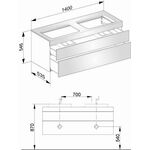Keuco Waschtischunterbau EDITION 400 1400x546x535mm o HL-Boh we