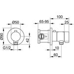 Keuco Thermostat-Brausemischer-Set IXMO_ UP m Schlauchans. Rosette rund vc