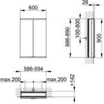 Keuco Spiegelschrank ROYAL MODULAR 2.0 Breite 600mm Höhe 900mm Tiefe 160mm