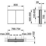 Keuco Spiegelschrank ROYAL MODULAR 2.0 Breite 800mm Höhe 700mm Tiefe 120mm