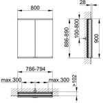 Keuco Spiegelschrank ROYAL MODULAR 2.0 Breite 800mm Höhe 900mm Tiefe 120mm