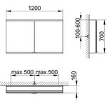 Keuco Spiegelschrank ROYAL MODULAR 2.0 Breite 1200mm Höhe 700mm Tiefe 160mm